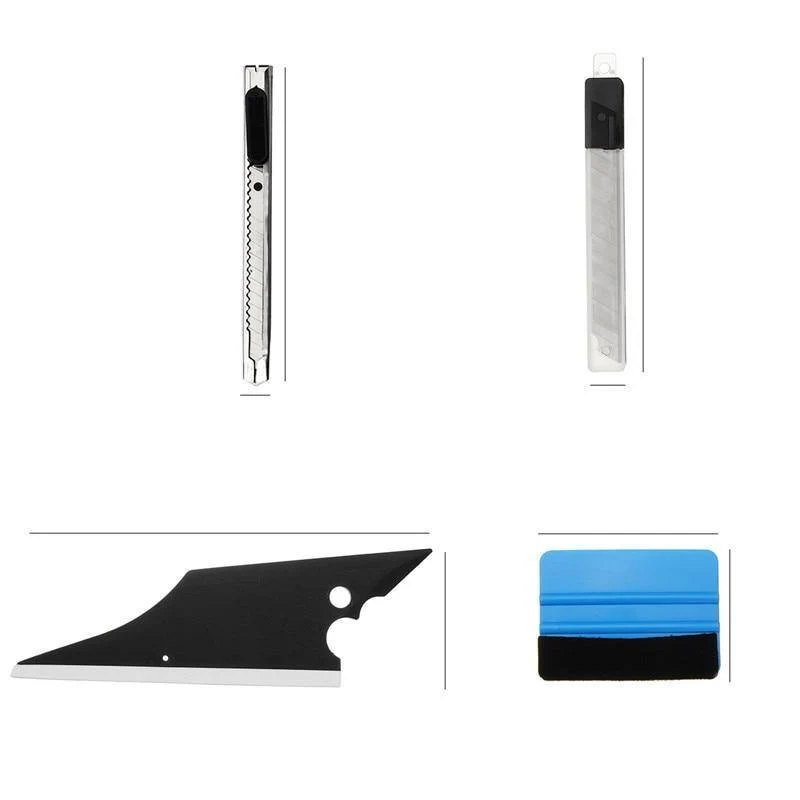 9-teiliges Autofenster-Reparatur-Werkzeug-Set, Vinyl-Autofolien-Wrap-Tool-Kit, universell für Auto-Glasfaserfenstertönungswerkzeugschaber