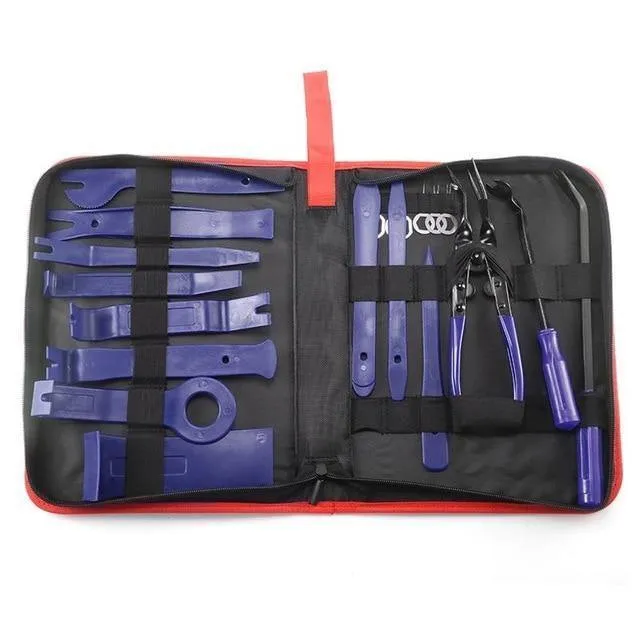 19pcs Auto Autoradio Autotürverkleidung Removal Tool Audio Radio für Installation und Remover Starke Nylon Pry Tool Kit