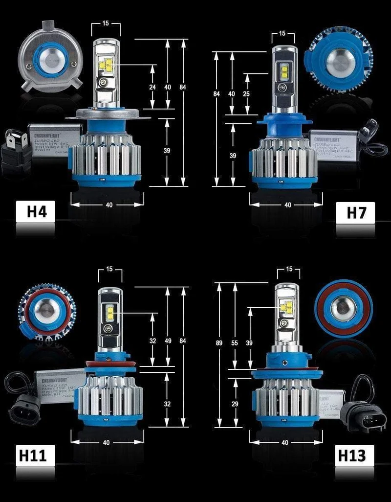 Autoscheinwerfer H7 H4 LED H8/H11 HB3/9005 HB4/9006 H1 H3 9012 H13 9004 9007 70 W 7000 lm Auto-Birne-Scheinwerfer 6000 K Licht