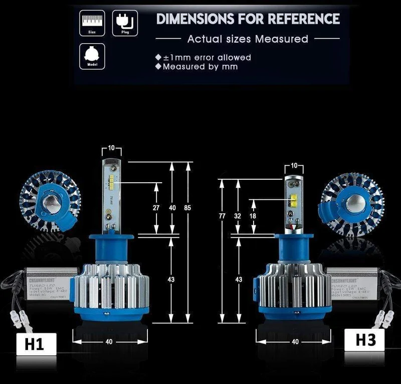 Autoscheinwerfer H7 H4 LED H8/H11 HB3/9005 HB4/9006 H1 H3 9012 H13 9004 9007 70 W 7000 lm Auto-Birne-Scheinwerfer 6000 K Licht