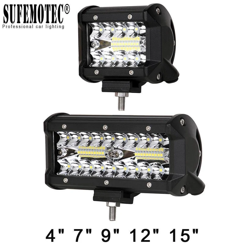 60W 120W 180W 4x4 Offroad-LED-Lichtleiste für Autos Kombibalken Offroad-SUV ATV Traktor Boot LKWs Bagger 12V 24V Arbeitsscheinwerfer
