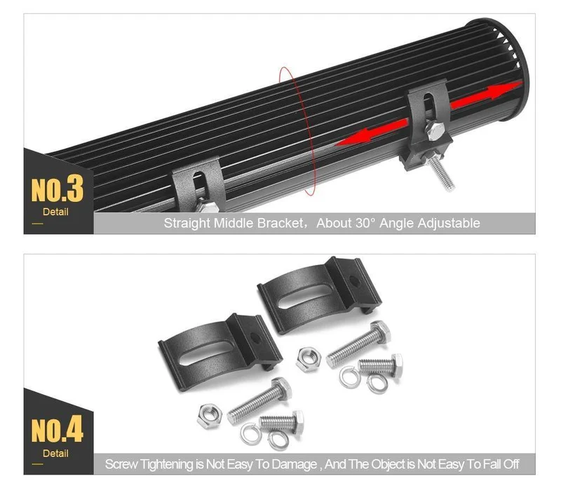 60W 120W 180W 4x4 Offroad-LED-Lichtleiste für Autos Kombibalken Offroad-SUV ATV Traktor Boot LKWs Bagger 12V 24V Arbeitsscheinwerfer