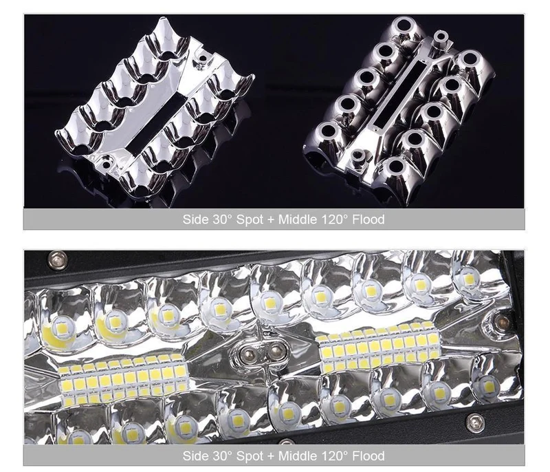 60W 120W 180W 4x4 Offroad-LED-Lichtleiste für Autos Kombibalken Offroad-SUV ATV Traktor Boot LKWs Bagger 12V 24V Arbeitsscheinwerfer