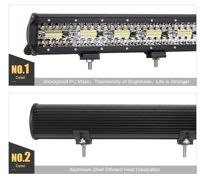 60W 120W 180W 4x4 Offroad-LED-Lichtleiste für Autos Kombibalken Offroad-SUV ATV Traktor Boot LKWs Bagger 12V 24V Arbeitsscheinwerfer