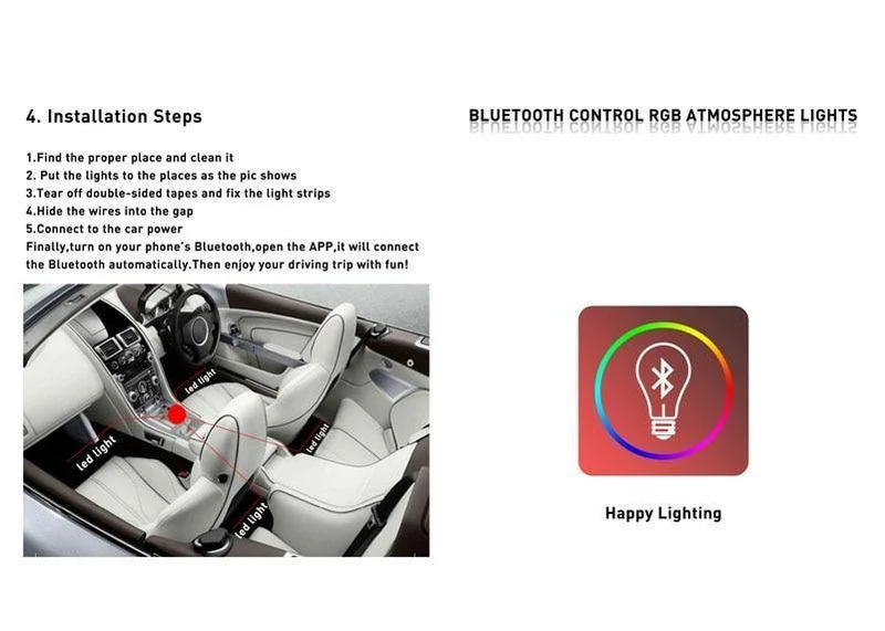 LED Streifen Auto Auto Umgebungs Licht APP Steuerung USB RGB Innen Atmosphäre Lampe 5050 48SMD Flexible Auto LED Dekorative lichter