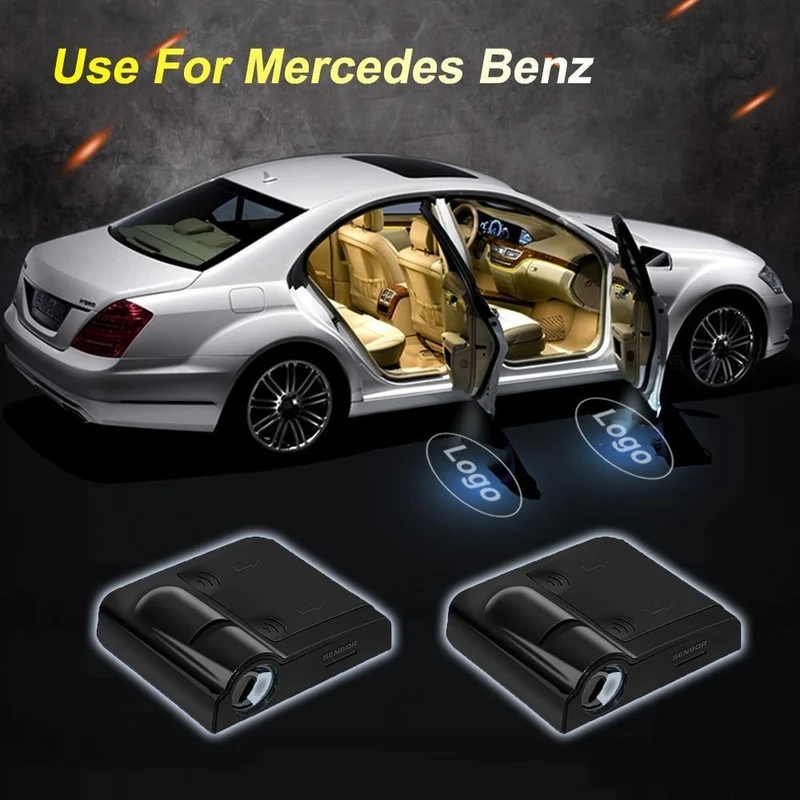 2 STÜCKE Led Autotür Willkommen Licht Courtesy Logo Für Peugeot Für Mercedes Benz Laser Projektor Stanzen Geist Schatten Lampe