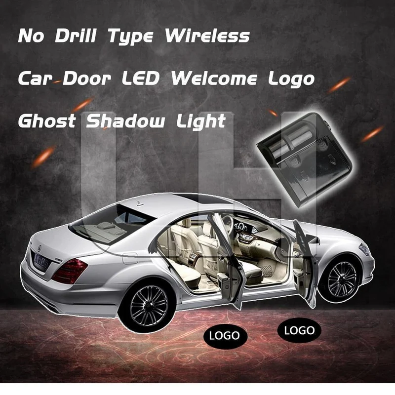 2 STÜCKE Led Autotür Willkommen Licht Courtesy Logo Für Peugeot Für Mercedes Benz Laser Projektor Stanzen Geist Schatten Lampe