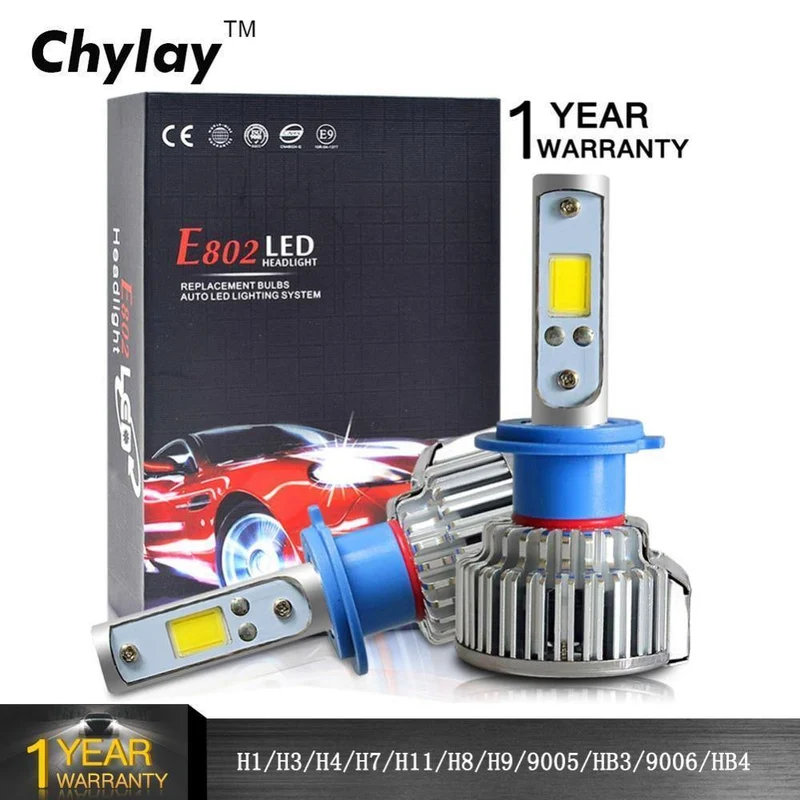 2 stücke H7 LED H4 H1 H3 H11 9005 9006 Auto scheinwerfer 50W 8000LM H4 Hallo Lo strahl Auto Vorne birne Autos Scheinwerfer Auto Licht