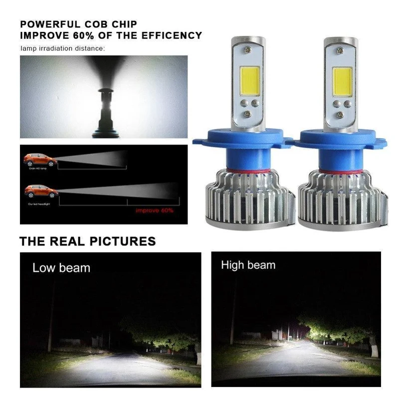2 stücke H7 LED H4 H1 H3 H11 9005 9006 Auto scheinwerfer 50W 8000LM H4 Hallo Lo strahl Auto Vorne birne Autos Scheinwerfer Auto Licht