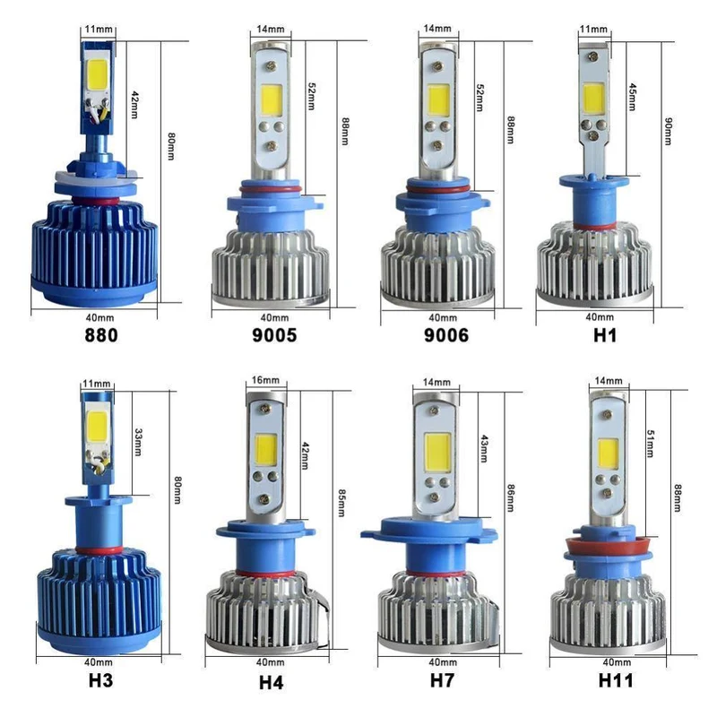 2 stücke H7 LED H4 H1 H3 H11 9005 9006 Auto scheinwerfer 50W 8000LM H4 Hallo Lo strahl Auto Vorne birne Autos Scheinwerfer Auto Licht