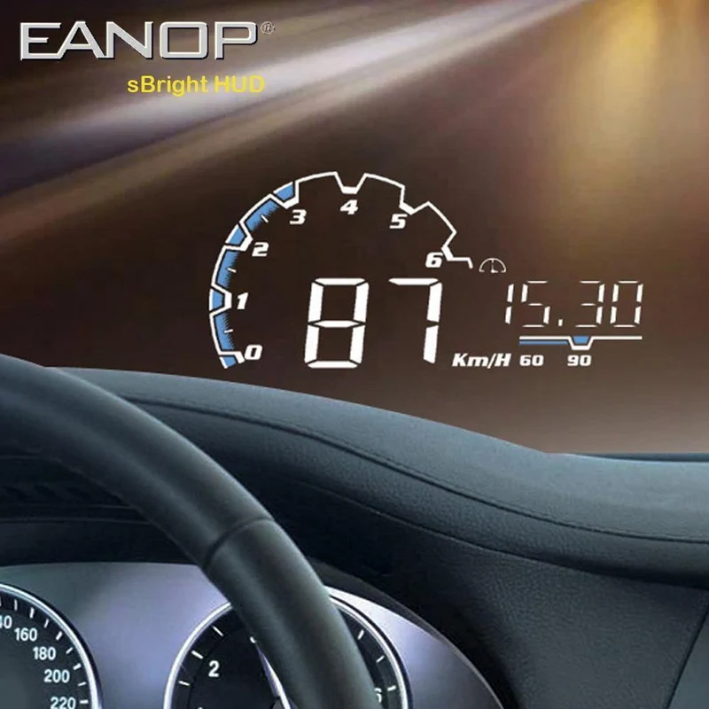 Helle Auto HUD Head-up-Display OBD II EUOBD Computer Tacho Hud Film Auto Elektronik Überdrehzahl Spannungsalarm