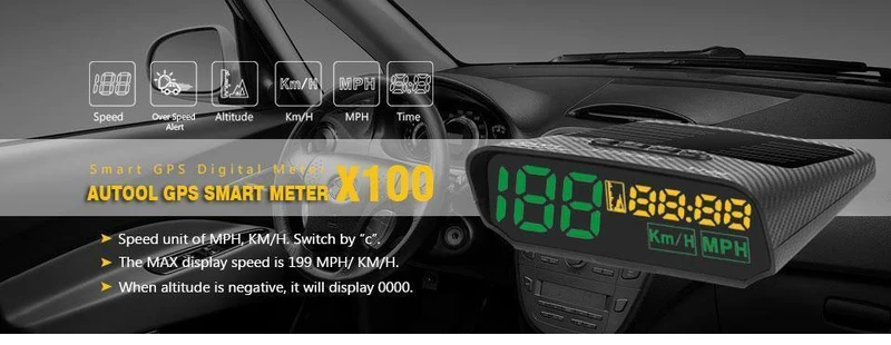 GPS Tacho Car Head Up Display Auto Elektronik Digitale Multifunktions-Geschwindigkeitshöhenmesser Automotive KM / H