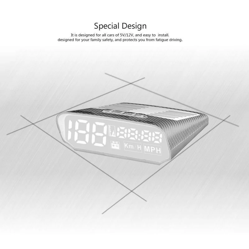 GPS Tacho Car Head Up Display Auto Elektronik Digitale Multifunktions-Geschwindigkeitshöhenmesser Automotive KM / H
