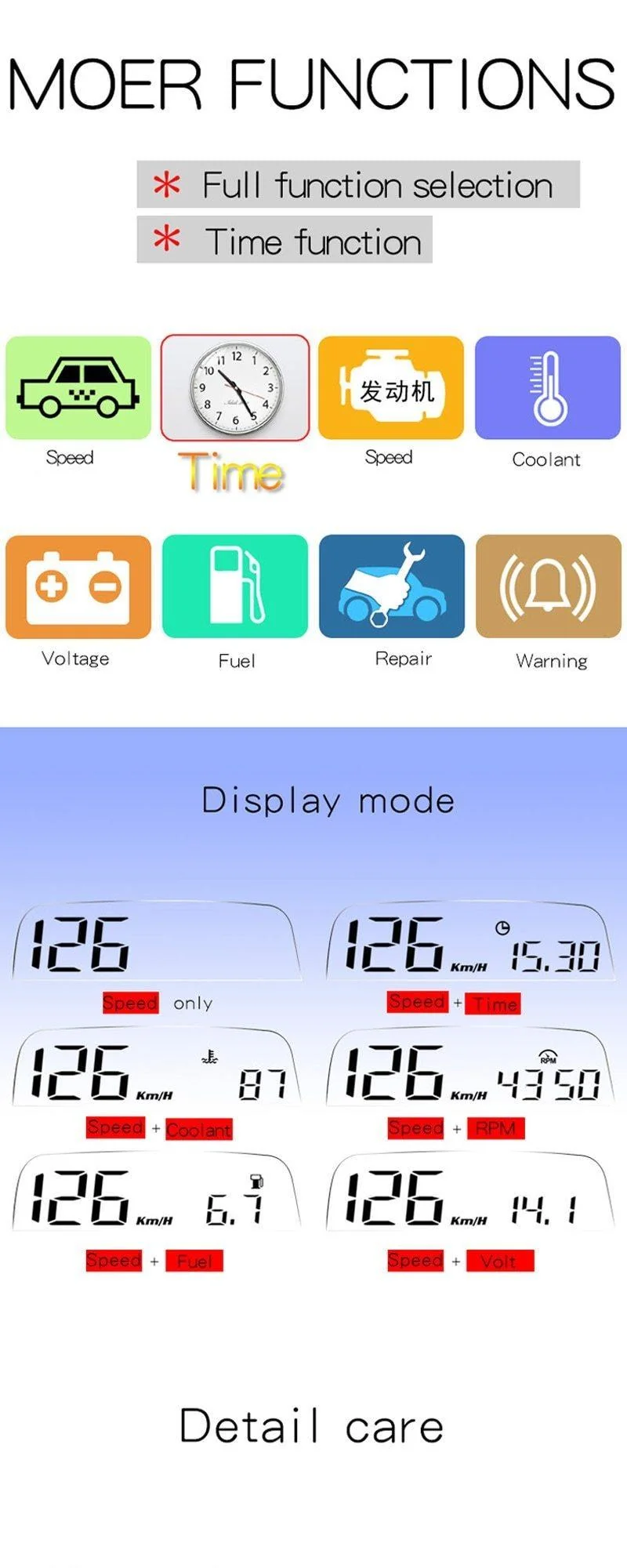 Auto HUD OBD2 II EU OBD Head Up Display Überdrehzahlwarnsystem Projektor Windschutzscheibe Auto Elektronische Spannungsalarm