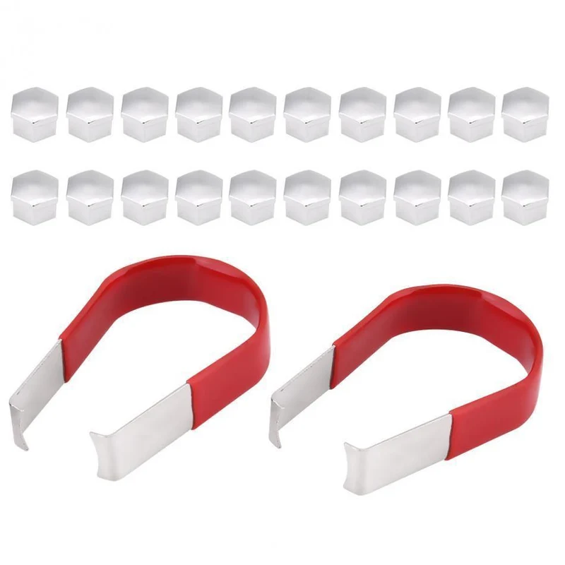 20pcs 19mm Radmutter Bolt Cap Cover mit Removal Tool Fit Die meisten Autos Muttern Bolzen Universal Auto Ersatzteile Chrome Bolt Cap
