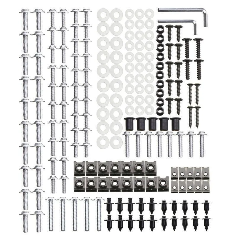 225-teiliges Motorrad-Verkleidungsschrauben-Set, Windschutzscheiben-Schrauben, Karosserie-Schrauben, Befestigungs-Sets, Muttern und Schrauben, Auto-Ersatzteile