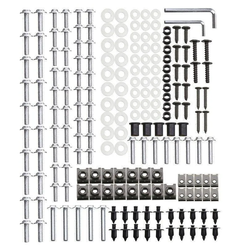 225-teiliges Motorrad-Verkleidungsschrauben-Set, Windschutzscheiben-Schrauben, Karosserie-Schrauben, Befestigungs-Sets, Muttern und Schrauben, Auto-Ersatzteile