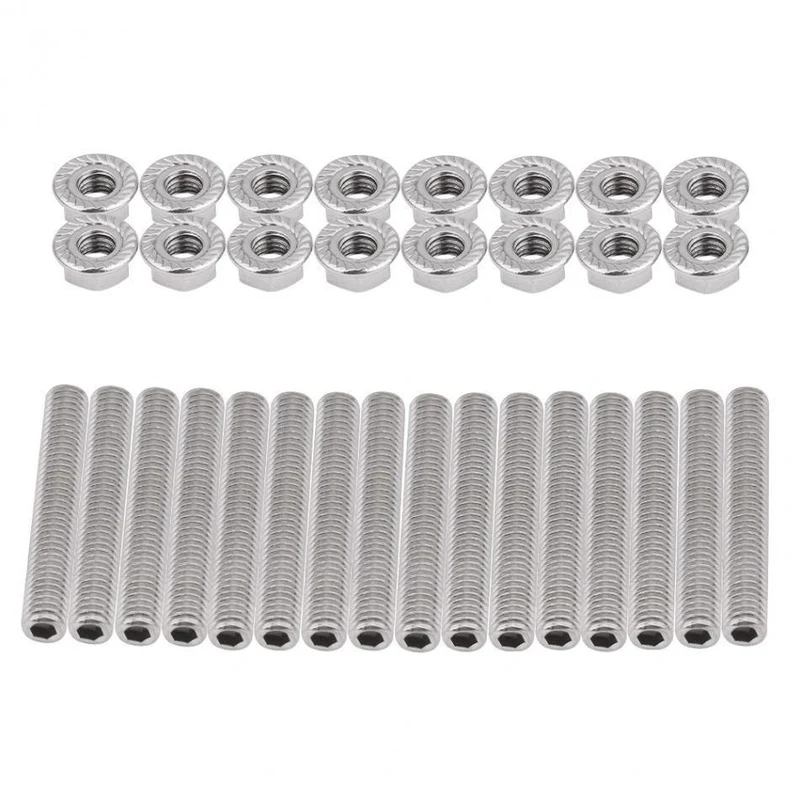 Edelstahl-Auspuffkrümmer-Bolzenmuttern-Set für 2 Krümmer Ford 4.6 5.4L V8 Auto-Ersatzteile