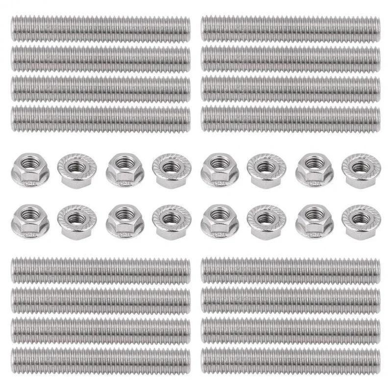 Edelstahl-Auspuffkrümmer-Bolzenmuttern-Set für 2 Krümmer Ford 4.6 5.4L V8 Auto-Ersatzteile
