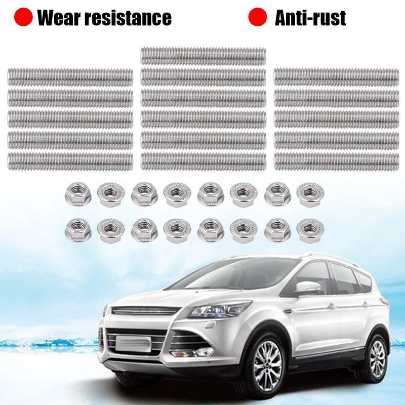 Edelstahl-Auspuffkrümmer-Bolzenmuttern-Set für 2 Krümmer Ford 4.6 5.4L V8 Auto-Ersatzteile
