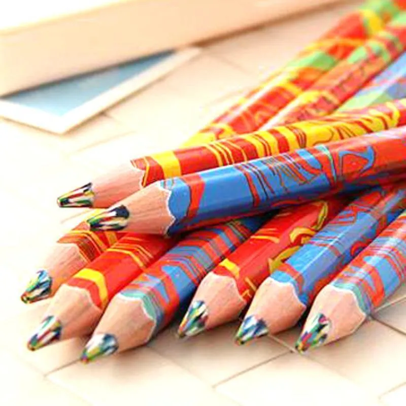 20pcs / lot Mischfarben-Regenbogen-Bleistift-Kunst-Zeichnungs-Bleistifte, die Skizzen-Kindergraffiti schreiben