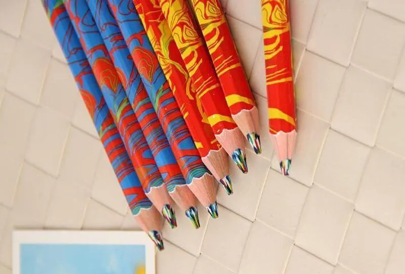 20pcs / lot Mischfarben-Regenbogen-Bleistift-Kunst-Zeichnungs-Bleistifte, die Skizzen-Kindergraffiti schreiben