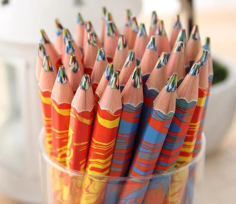 20pcs / lot Mischfarben-Regenbogen-Bleistift-Kunst-Zeichnungs-Bleistifte, die Skizzen-Kindergraffiti schreiben