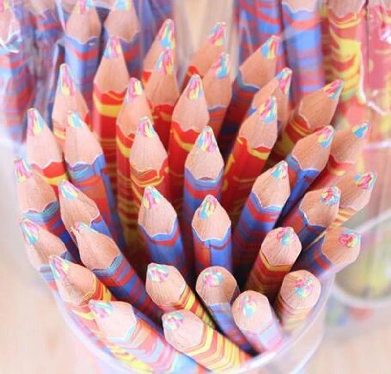 20pcs / lot Mischfarben-Regenbogen-Bleistift-Kunst-Zeichnungs-Bleistifte, die Skizzen-Kindergraffiti schreiben