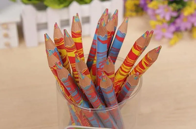 20pcs / lot Mischfarben-Regenbogen-Bleistift-Kunst-Zeichnungs-Bleistifte, die Skizzen-Kindergraffiti schreiben