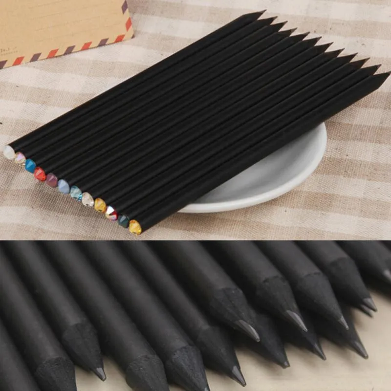 20pcs / lot Schwarz Holz Bleistift HB Diamant Standard Bleistift Für Zeichnung Malerbedarf Büromaterial