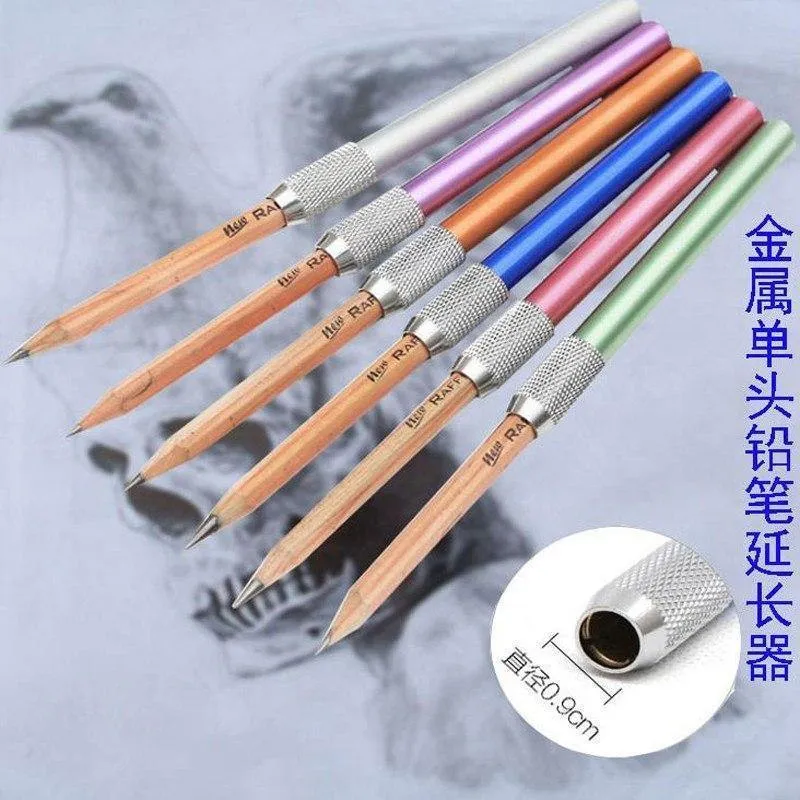 5pcs / lot Extender Bleistifthalter Schule Kunst Schreibwerkzeug Empfindliches Metall Bürobedarf Neuheit Kugelschreiber Kreative