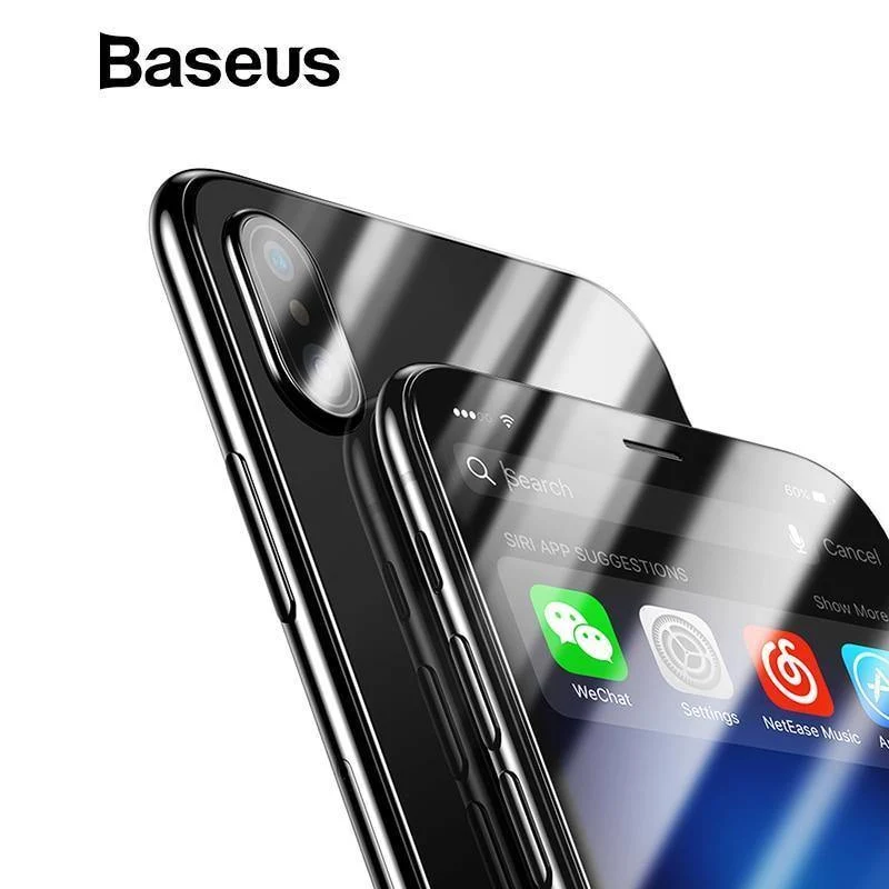 Baseus Frontglas + Rückseite gehärtetes Glas für iPhone Xs Xs Max XR 2018 Schutzglas Displayschutz für iPhone Xs Xs Max