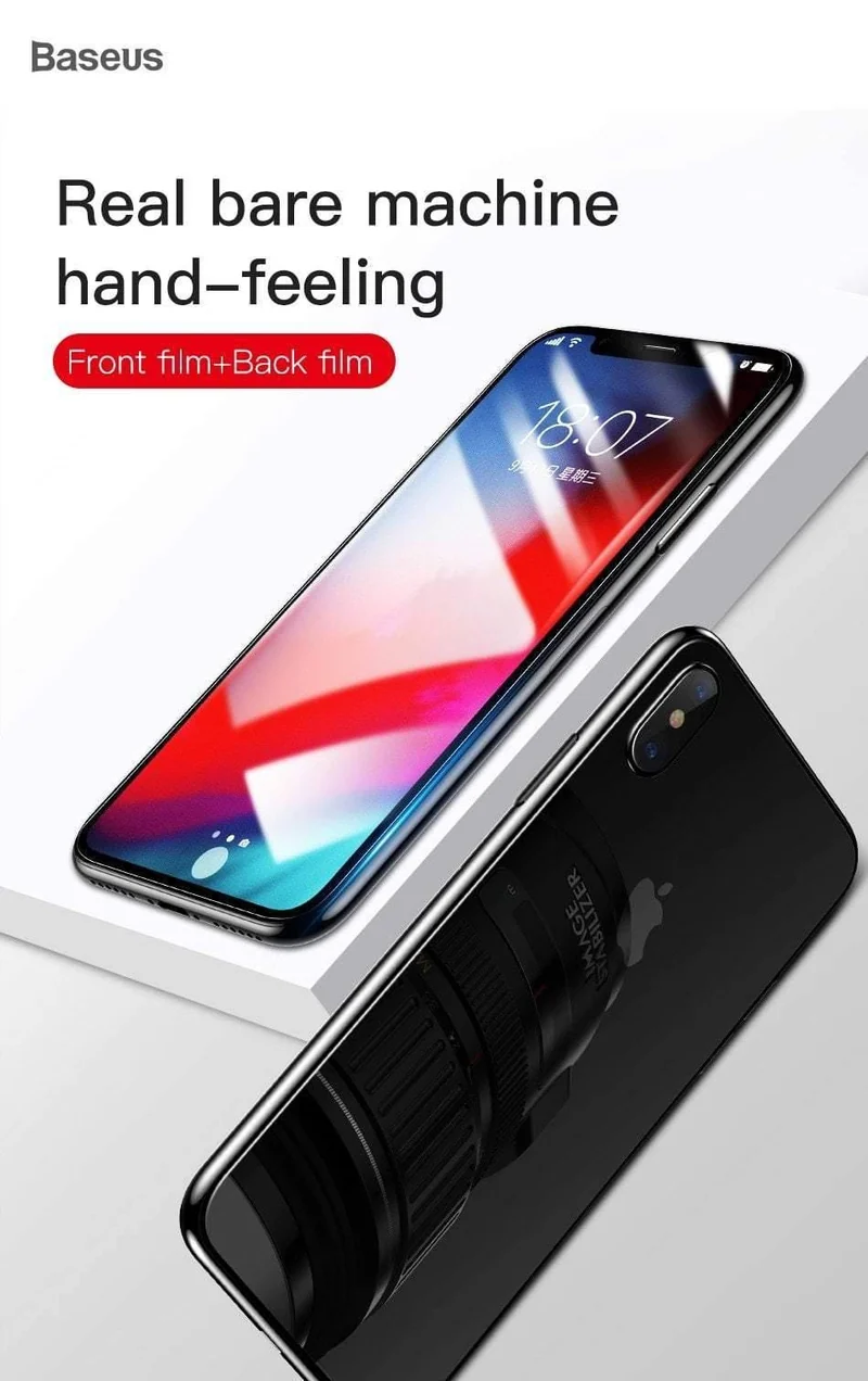 Baseus Frontglas + Rückseite gehärtetes Glas für iPhone Xs Xs Max XR 2018 Schutzglas Displayschutz für iPhone Xs Xs Max