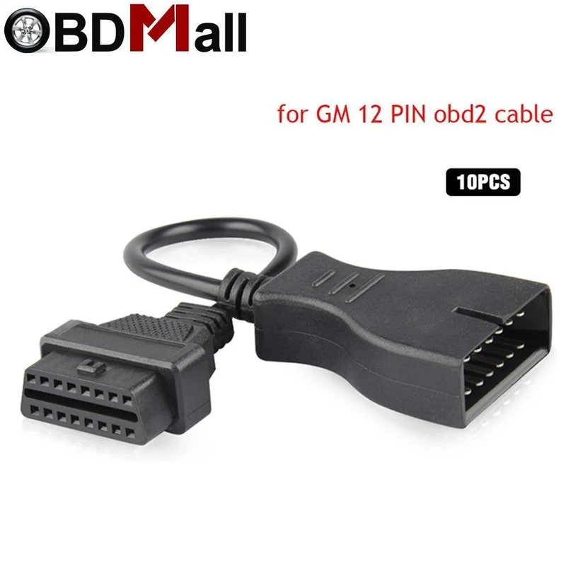 10pcs / lots für GM Daewoo 12 Pin OBD2 OBDII Stecker auf 16 Pin Buchse Kfz-Diagnosewerkzeug Adapter OBD2 Adapter Verlängerungskabel