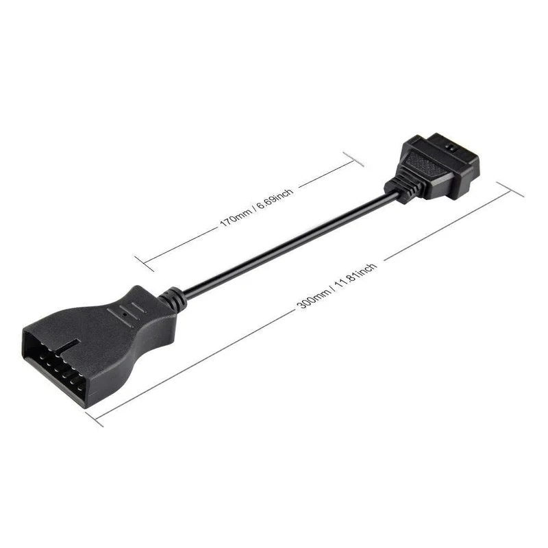 10pcs / lots für GM Daewoo 12 Pin OBD2 OBDII Stecker auf 16 Pin Buchse Kfz-Diagnosewerkzeug Adapter OBD2 Adapter Verlängerungskabel
