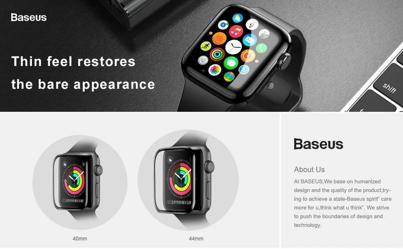 Baseus 3D-Displayschutzfolie mit voller Abdeckung für Apple Watch 1 2 3, gehärtetes Glas, 0.23 mm, Schutzglasfolie für die iWatch-Serie 38/42 mm