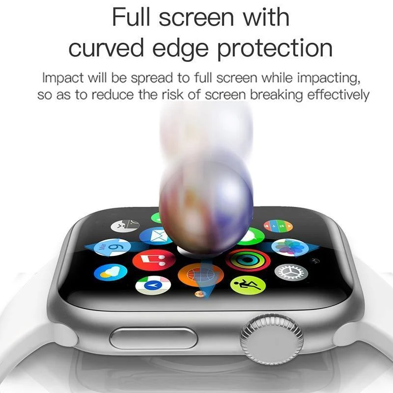 Baseus 3D-Displayschutzfolie mit voller Abdeckung für Apple Watch 1 2 3, gehärtetes Glas, 0.23 mm, Schutzglasfolie für die iWatch-Serie 38/42 mm
