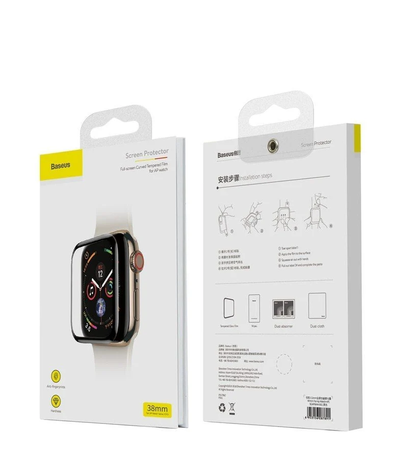 Baseus 3D-Displayschutzfolie mit voller Abdeckung für Apple Watch 1 2 3, gehärtetes Glas, 0.23 mm, Schutzglasfolie für die iWatch-Serie 38/42 mm