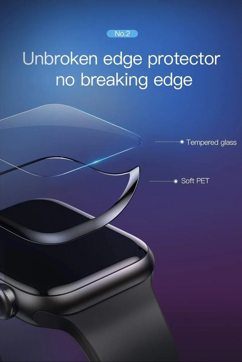 Baseus 3D-Displayschutzfolie mit voller Abdeckung für Apple Watch 1 2 3, gehärtetes Glas, 0.23 mm, Schutzglasfolie für die iWatch-Serie 38/42 mm
