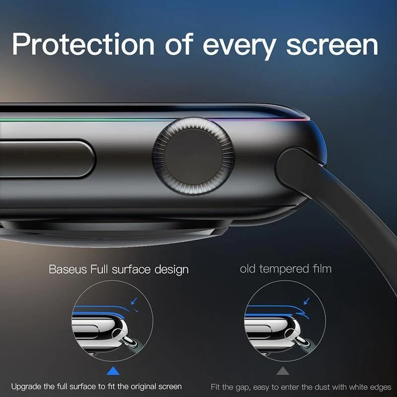 Baseus 3D-Displayschutzfolie mit voller Abdeckung für Apple Watch 1 2 3, gehärtetes Glas, 0.23 mm, Schutzglasfolie für die iWatch-Serie 38/42 mm