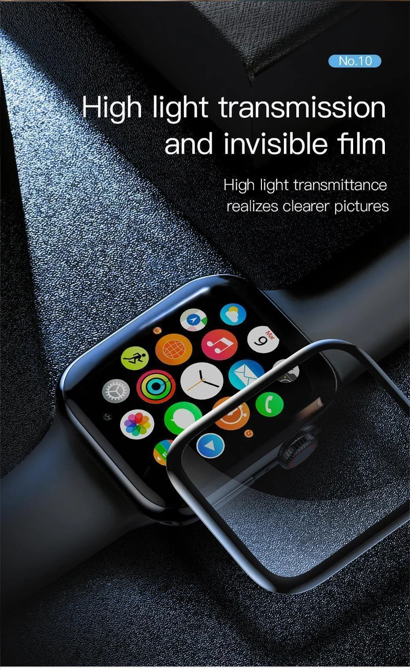 Baseus 3D-Displayschutzfolie mit voller Abdeckung für Apple Watch 1 2 3, gehärtetes Glas, 0.23 mm, Schutzglasfolie für die iWatch-Serie 38/42 mm
