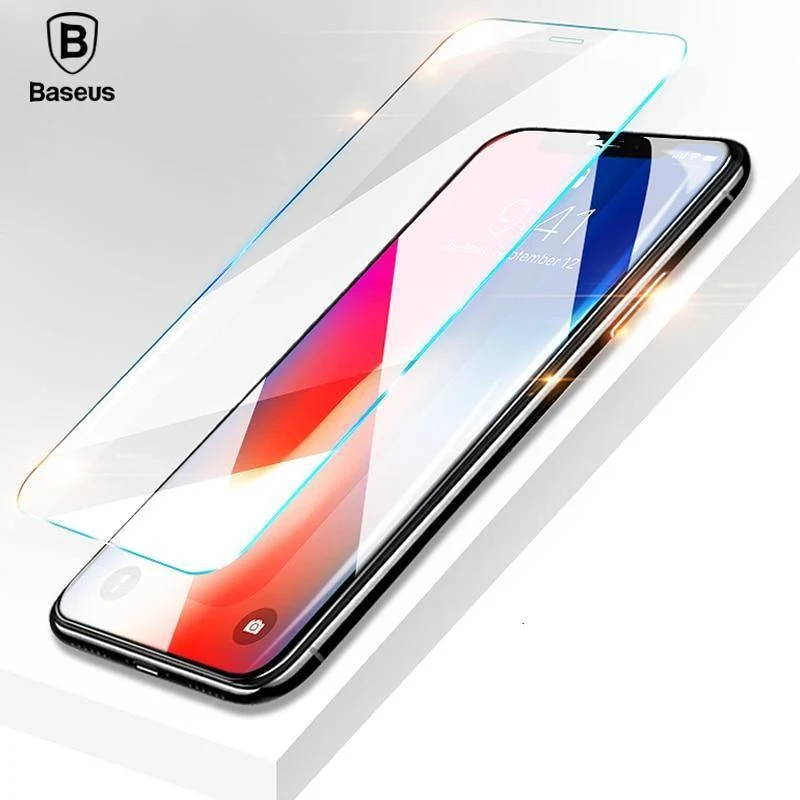 Baseus 0.15 mm transparentes gehärtetes Glas für iPhone X 10 Displayschutz 9H gehärtetes Schutzglas Frontfolie für iPhone 10