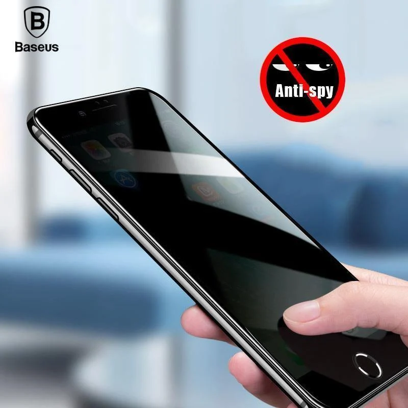 Baseus Privacy Displayschutz für iPhone 8 7 Plus Anti-Spionage-Hartglas 3D 9H Schutzglas Soft Edge Anti-Peeping-Film