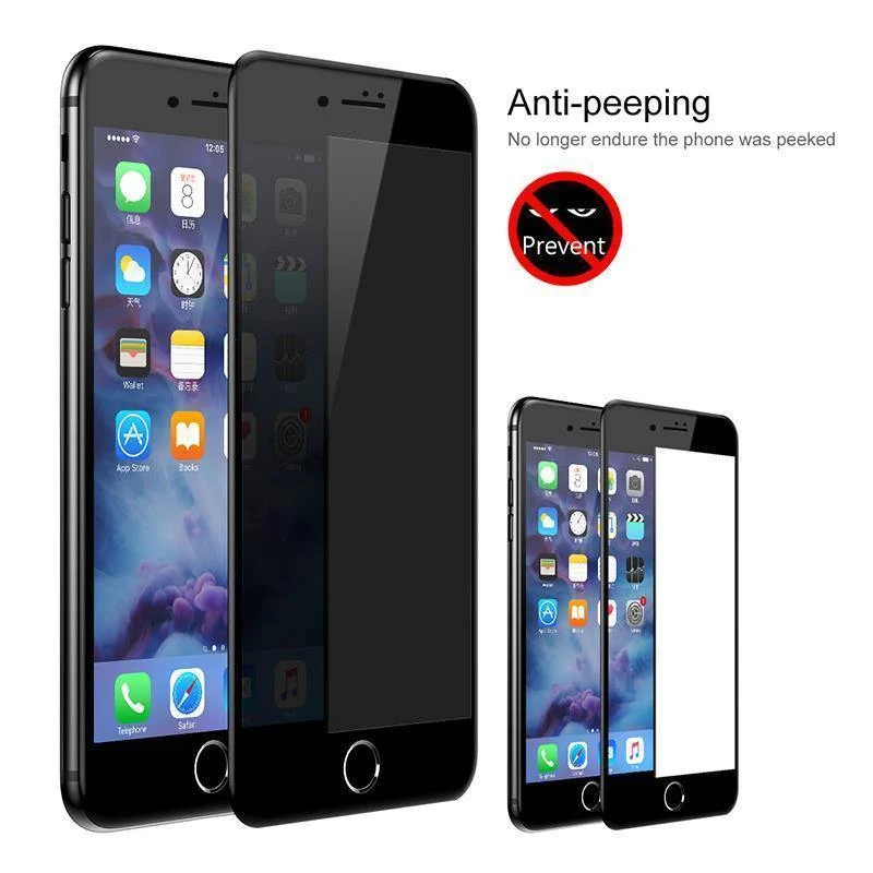 Baseus Privacy Displayschutz für iPhone 8 7 Plus Anti-Spionage-Hartglas 3D 9H Schutzglas Soft Edge Anti-Peeping-Film