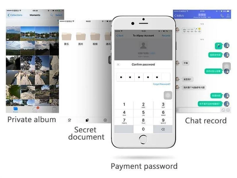 Baseus Privacy Displayschutz für iPhone 8 7 Plus Anti-Spionage-Hartglas 3D 9H Schutzglas Soft Edge Anti-Peeping-Film