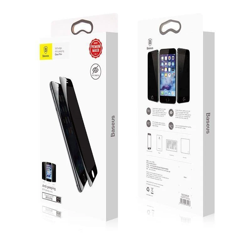 Baseus Privacy Displayschutz für iPhone 8 7 Plus Anti-Spionage-Hartglas 3D 9H Schutzglas Soft Edge Anti-Peeping-Film