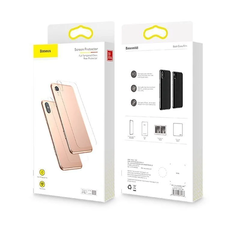 Baseus 0.3 mm transparenter Displayschutz aus gehärtetem Glas für das iPhone XR, Schutzfolie aus gehärtetem Glas für das Glas der hinteren Abdeckung des iPhoneXr