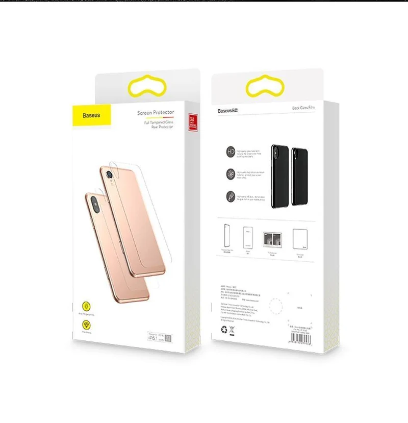 Baseus 0.3 mm transparenter Displayschutz aus gehärtetem Glas für das iPhone XR, Schutzfolie aus gehärtetem Glas für das Glas der hinteren Abdeckung des iPhoneXr