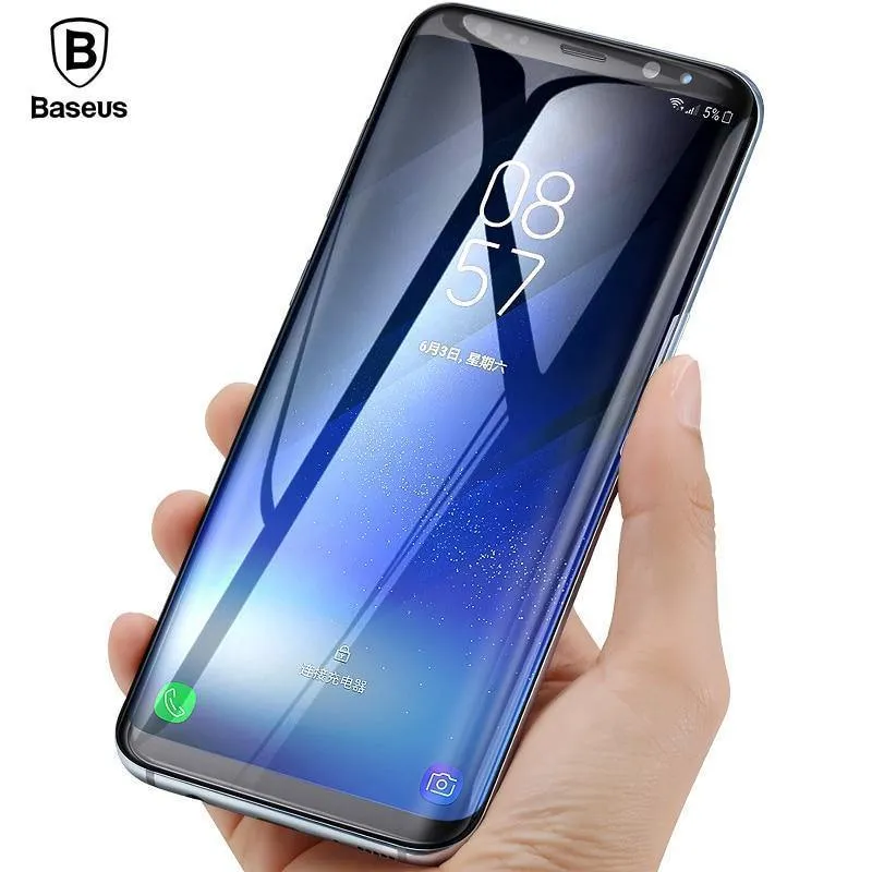 Baseus 3D 0.3mm Displayschutzfolie für Samsung S8 Plus 9H gehärtetes Glas 3D gebogenes Schutzglas für Samsung S8 Schutzfolie