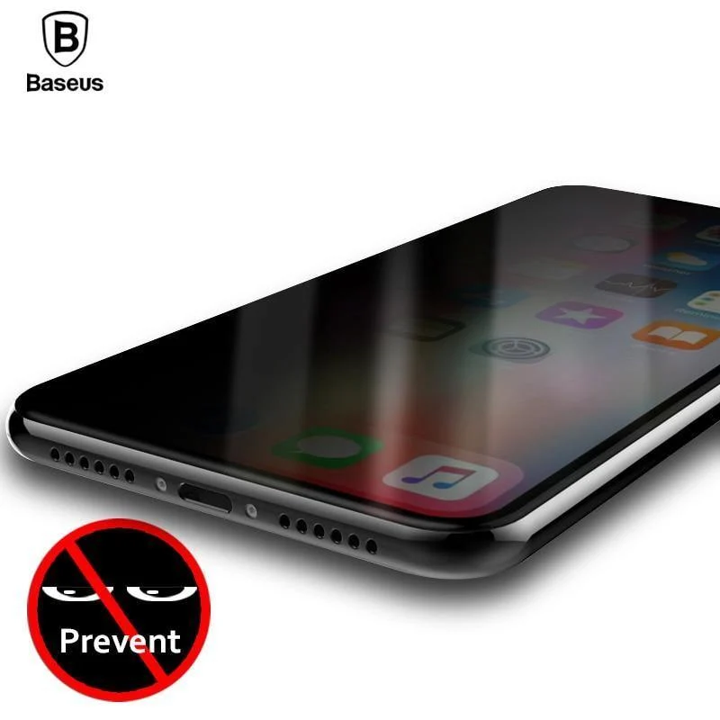 Baseus Anti Spy Glass für iPhone X 10 Displayschutzfolie aus gehärtetem Glas für iPhoneX IX Anti Peeping Privacy gehärtete Glasfolie
